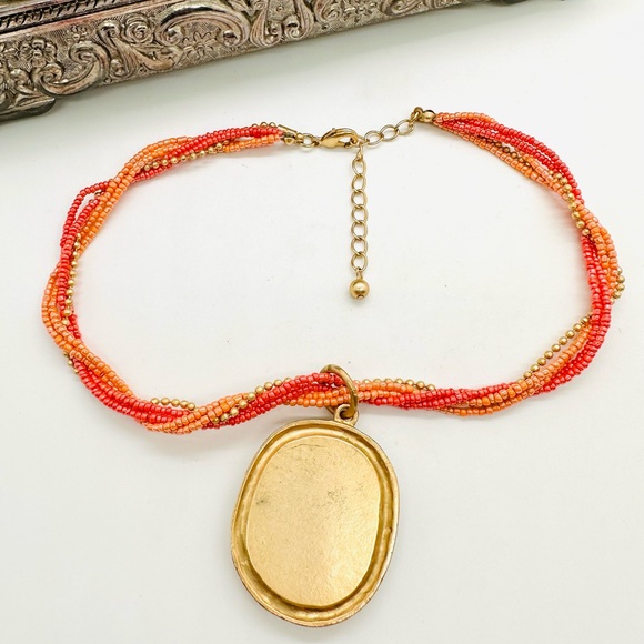 Vintage Dichroic Large pendant necklace - Picture 10 of 14